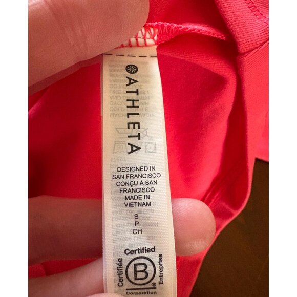 Athleta NWT Shanti Scoop 3/4 Sleeve Casual Top in Coral Size Small - Picture 11 of 12